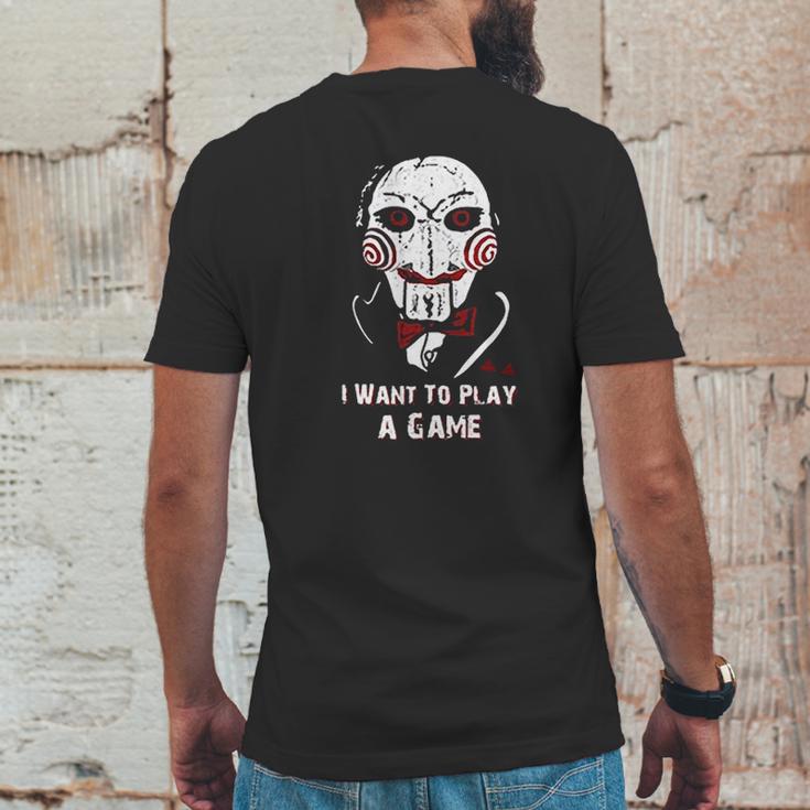 Oyshriola Saw I Want You To Play A Game Mens Back Print T-shirt Funny Gifts