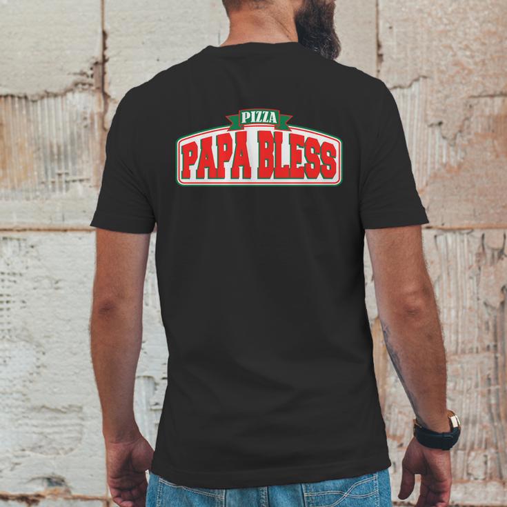 Papa Bless Pizza Funny Meme Prank Logo Mens Back Print T-shirt Funny Gifts