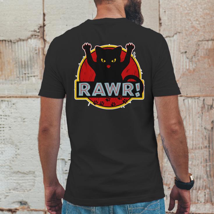 Parody Cat Rawr Logo Mens Back Print T-shirt Funny Gifts