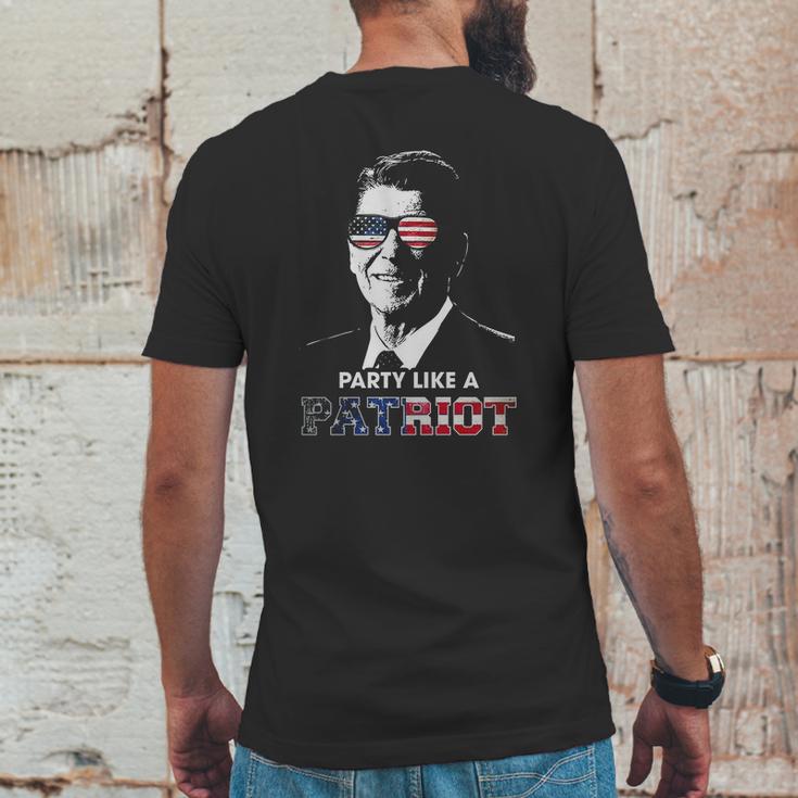 Party Shirt Like A Patriot Reagan Usa Pride Vintage Mens Back Print T-shirt Funny Gifts