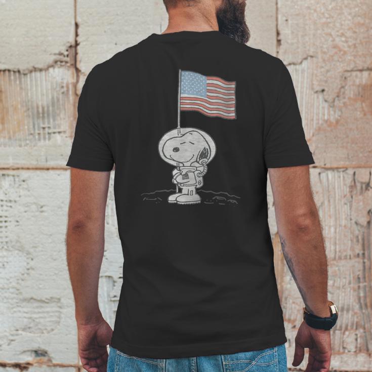 Peanuts Snoopy Astronaut American Flag 1St Step On The Moon Shirt Mens Back Print T-shirt Funny Gifts