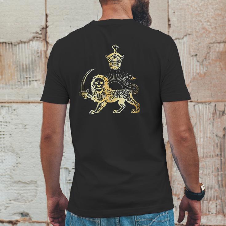 Persian Flag Iranian Lion Sun And Crown Mens Back Print T-shirt Funny Gifts