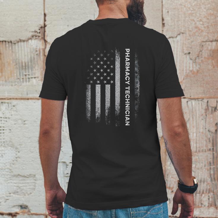 Pharmacy Technician Us Flag Certified Pharma Tech Mens Back Print T-shirt Funny Gifts