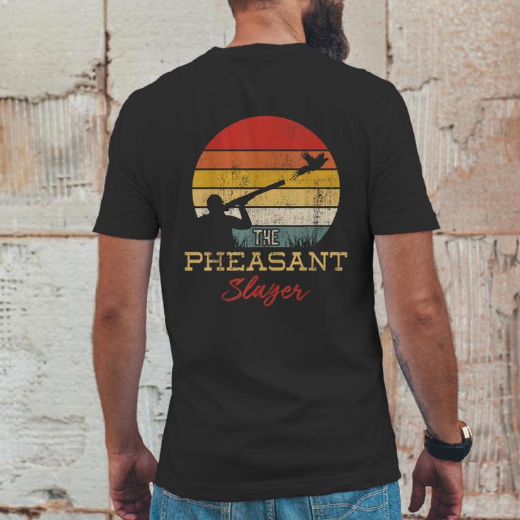 Pheasant Slayer Flying Bird Hunter Shooting Hunting Mens Back Print T-shirt Funny Gifts