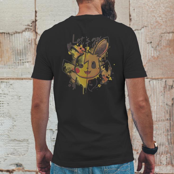 Pikachu And Eevee Lets Go Mens Back Print T-shirt Funny Gifts