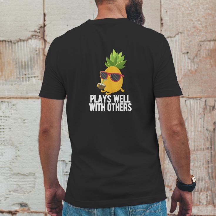 Pineapple Swinger Plays Well With Others Swingers Shirt Mens Back Print T-shirt Funny Gifts