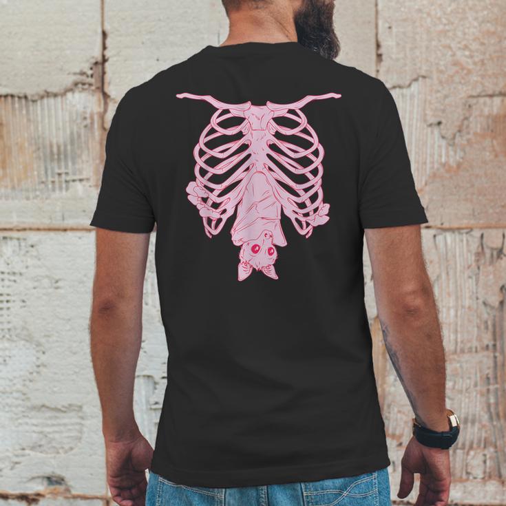 Pink Ribs Bat Pastel Goth Halloween Kawaii Skeleton Witch Mens Back Print T-shirt Funny Gifts