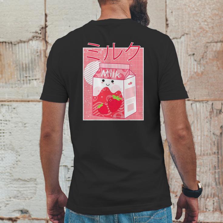 Pink Strawberry Milk Shake Kawaii Pastel Goth Japanese 90S Mens Back Print T-shirt Funny Gifts