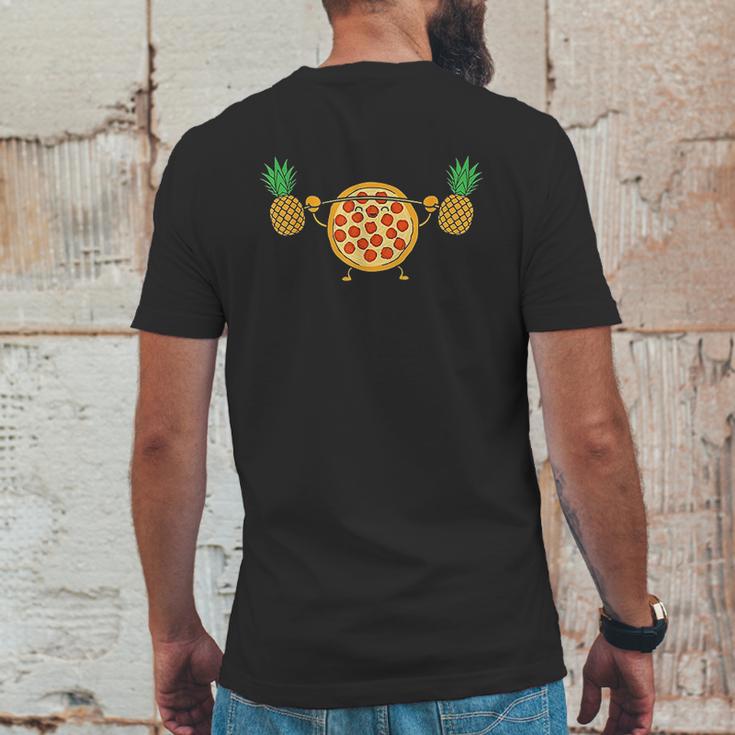 Pizza Lifting Pineapple Funny Food Snatch Squat Barbell Mens Back Print T-shirt Funny Gifts