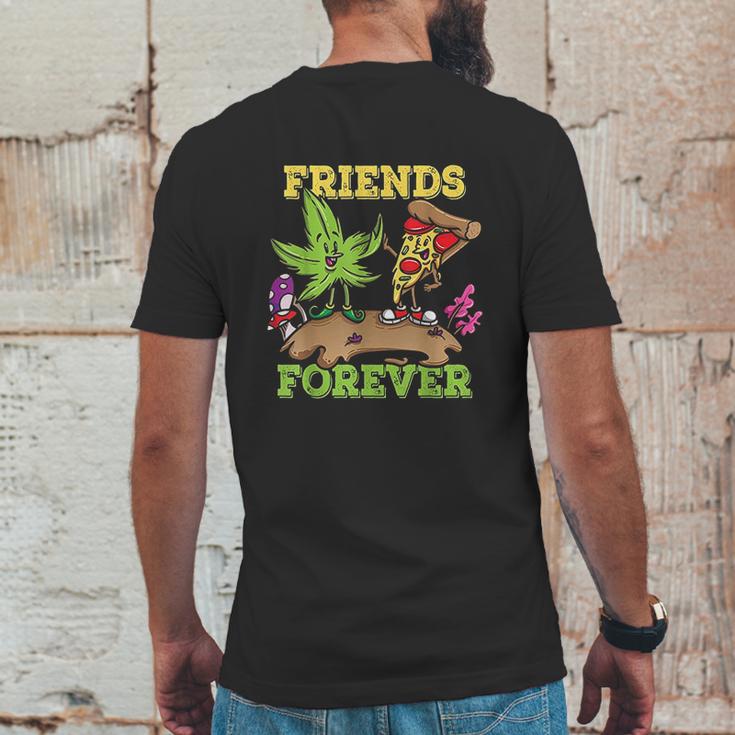 Pizza Weed Friends Forever Mens Back Print T-shirt Funny Gifts