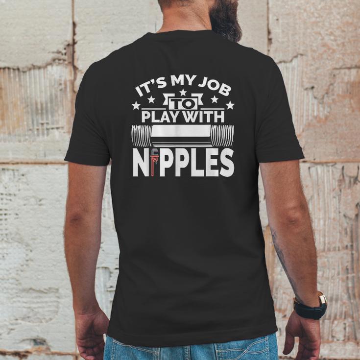 Play With Nipples Mens Back Print T-shirt Funny Gifts