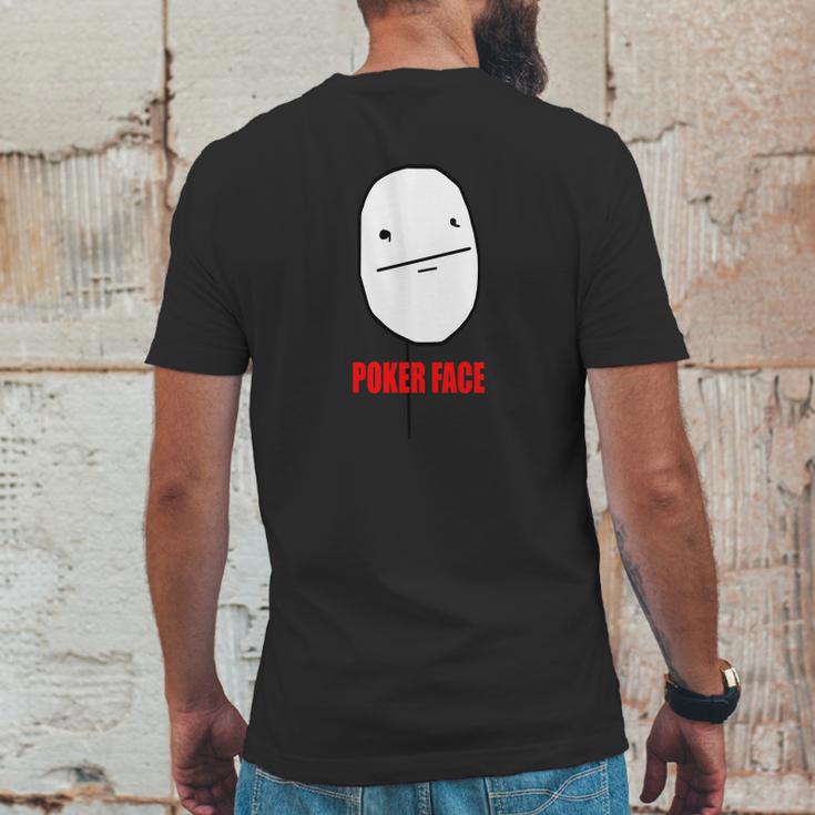 Poker Face Mens Back Print T-shirt Funny Gifts