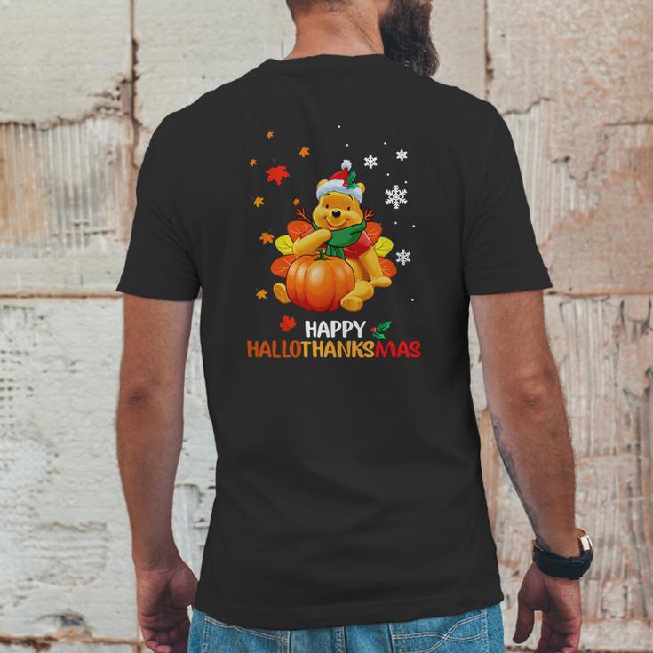 Pooh Bear Happy Hallothanksmas Mens Back Print T-shirt Funny Gifts