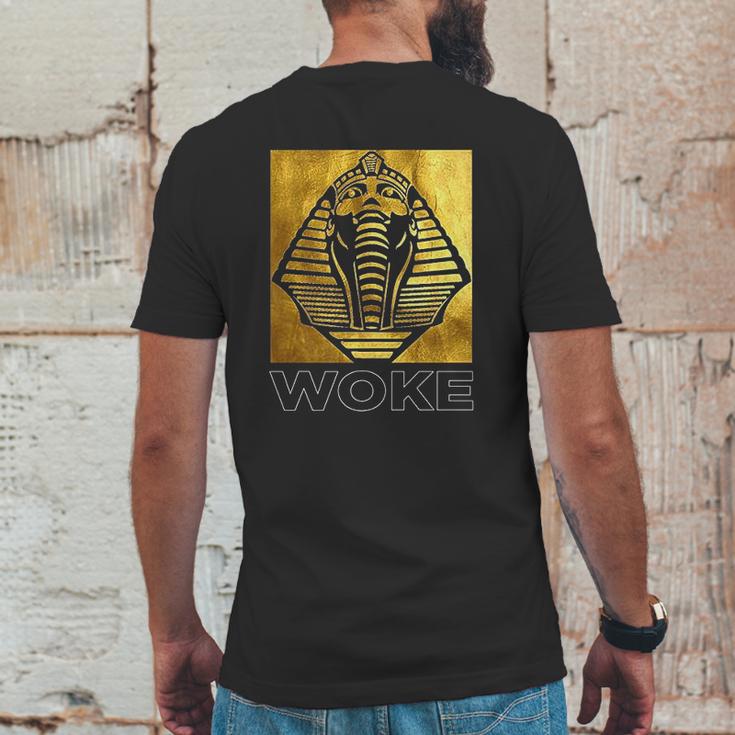 Pride Woke African American Egyptian Kemetic King Tut Mens Back Print T-shirt Funny Gifts