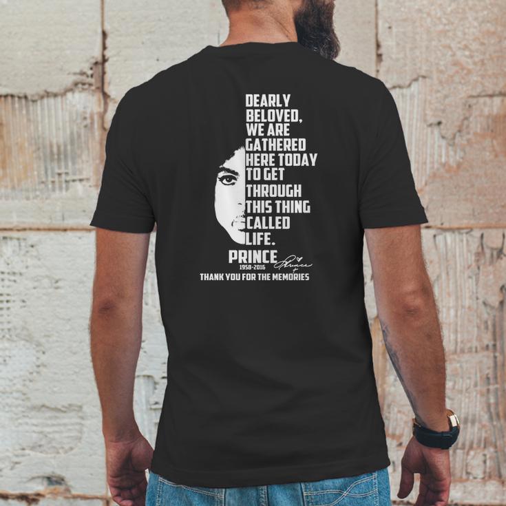 Prince Dearly Beloved We Are Gathered Here Today Mens Back Print T-shirt Funny Gifts