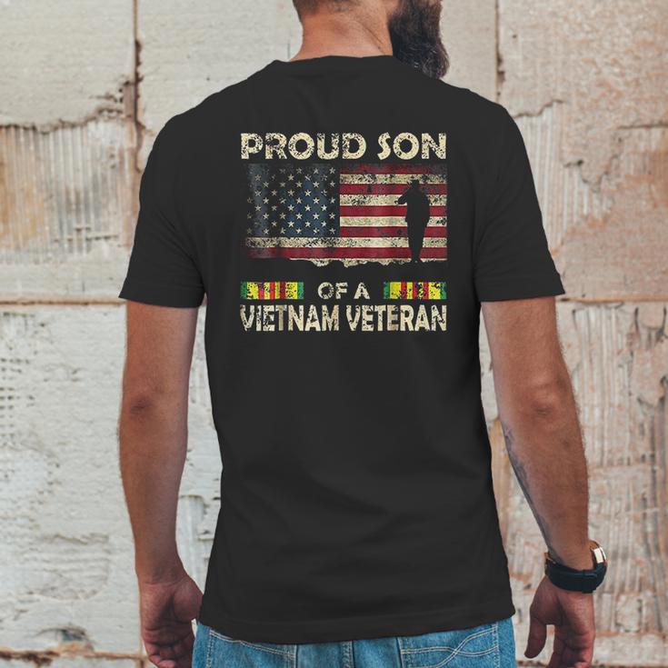 Proud Son Of Vietnam Veteran American Flag Mens Back Print T-shirt Funny Gifts