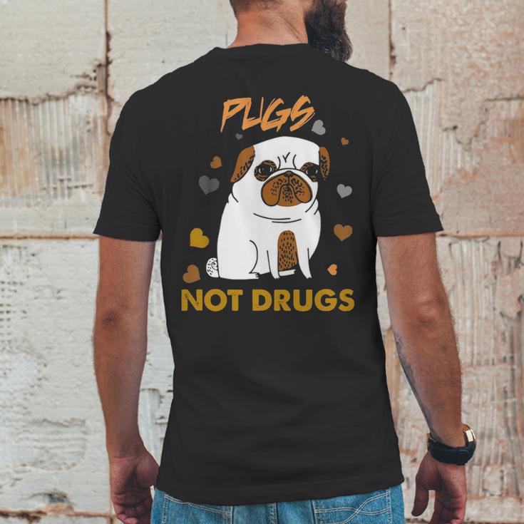 Pugs Not Drugs Pug Lover Dog Owner Funny Presents Mens Back Print T-shirt Funny Gifts