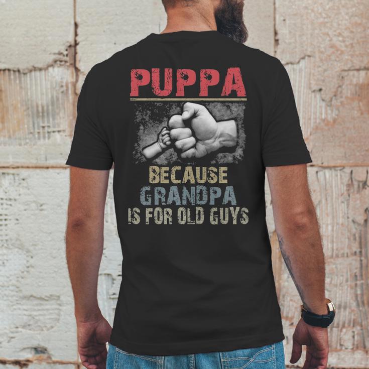 Puppa Because Grandpa Old Guys Mens Back Print T-shirt Funny Gifts