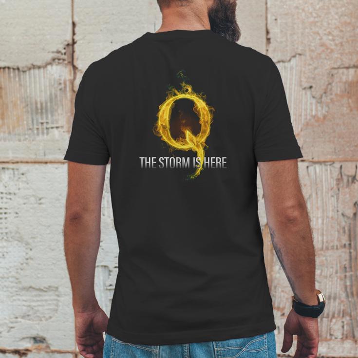 Q Anon T-Shirt The Storm Is Here Mens Back Print T-shirt Funny Gifts