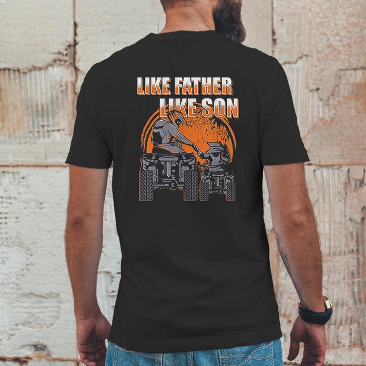 Quad Bike Like Father Like Son Four Wheeler Atv Gift Mens Back Print T-shirt Funny Gifts