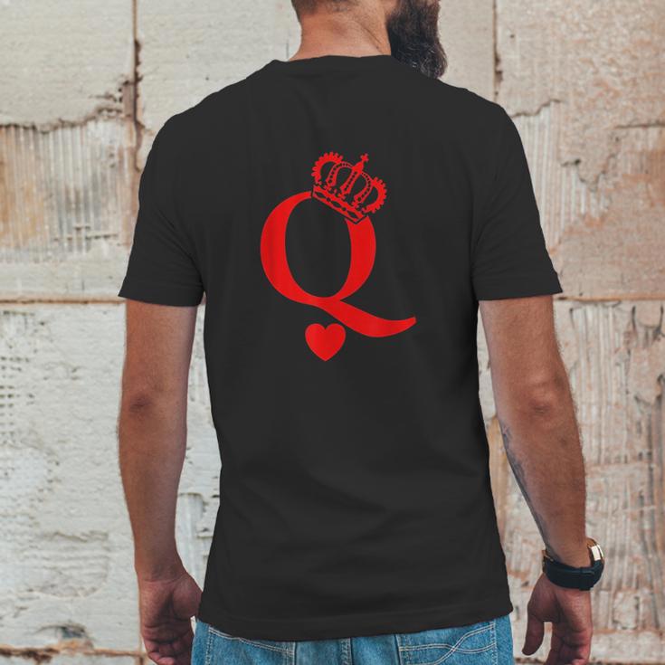 Queen Of Hearts King Of Hearts Playing Cards Deck Of Cards Mens Back Print T-shirt Funny Gifts