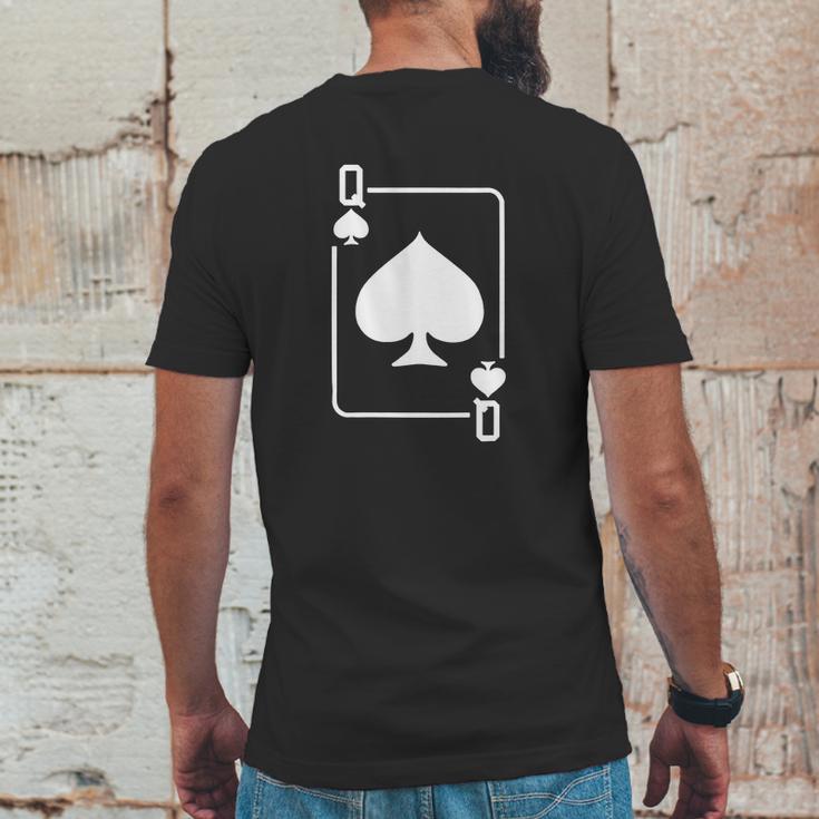 Queen Of Spades Playing Card Mens Back Print T-shirt Funny Gifts