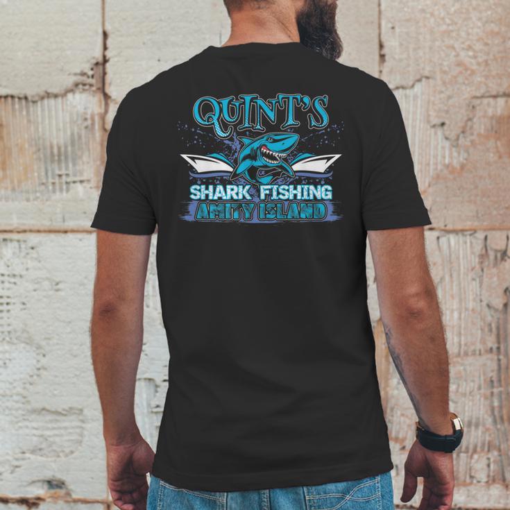 Quints Shark Fishing 10532 Mens Back Print T-shirt Funny Gifts