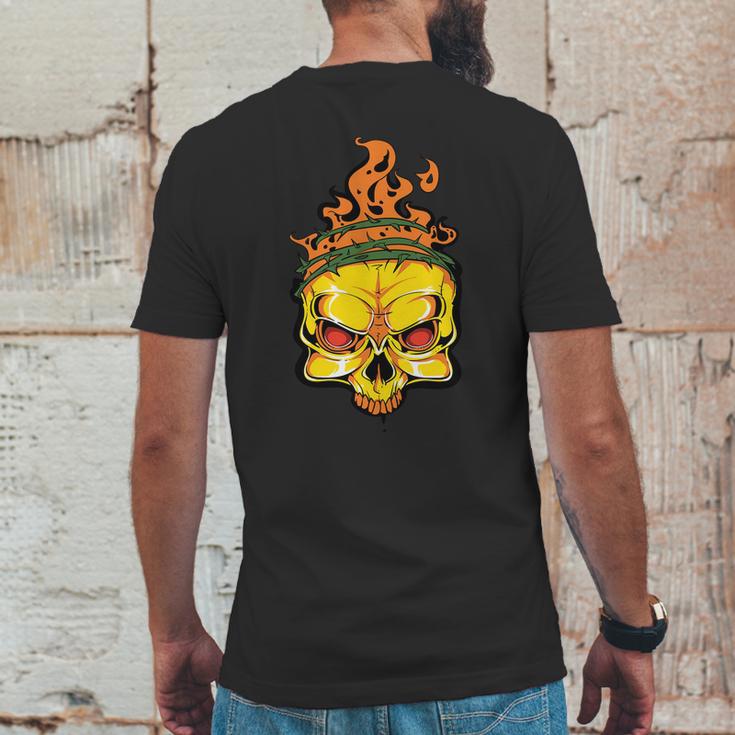 Rage Of Fire Faming Skull Creepy Skeleton Mens Back Print T-shirt Funny Gifts