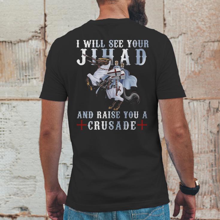 Raise You A Crusade - Templar Shirt Mens Back Print T-shirt Funny Gifts