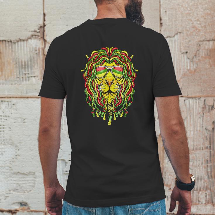 Rastafari Lion Dreadlock Jamaican Flag Reggae Music Rasta Mens Back Print T-shirt Funny Gifts