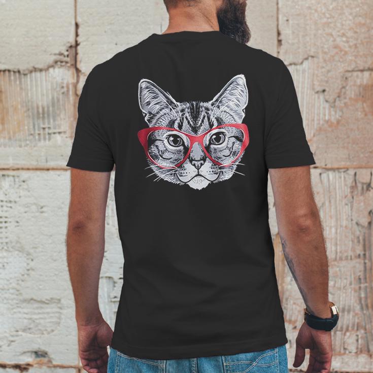 Red Glasses Cat Funny Belcher Kitty Cute Humor Fun Mens Back Print T-shirt Funny Gifts