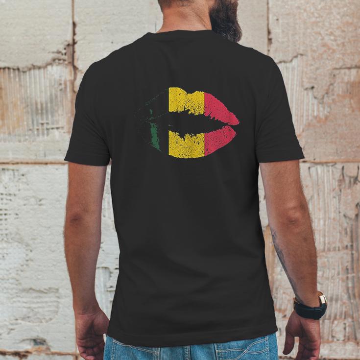 Reggae Kissing Lips Flag Mens Back Print T-shirt Funny Gifts