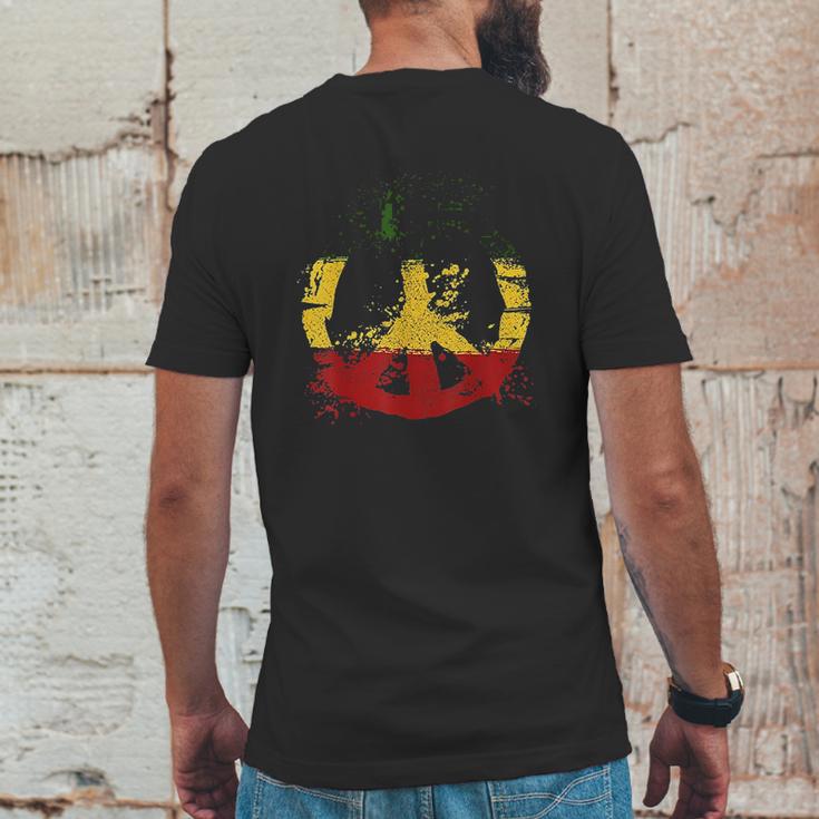 Reggae Music Peace Sign Rastafari Rasta Gift Mens Back Print T-shirt Funny Gifts