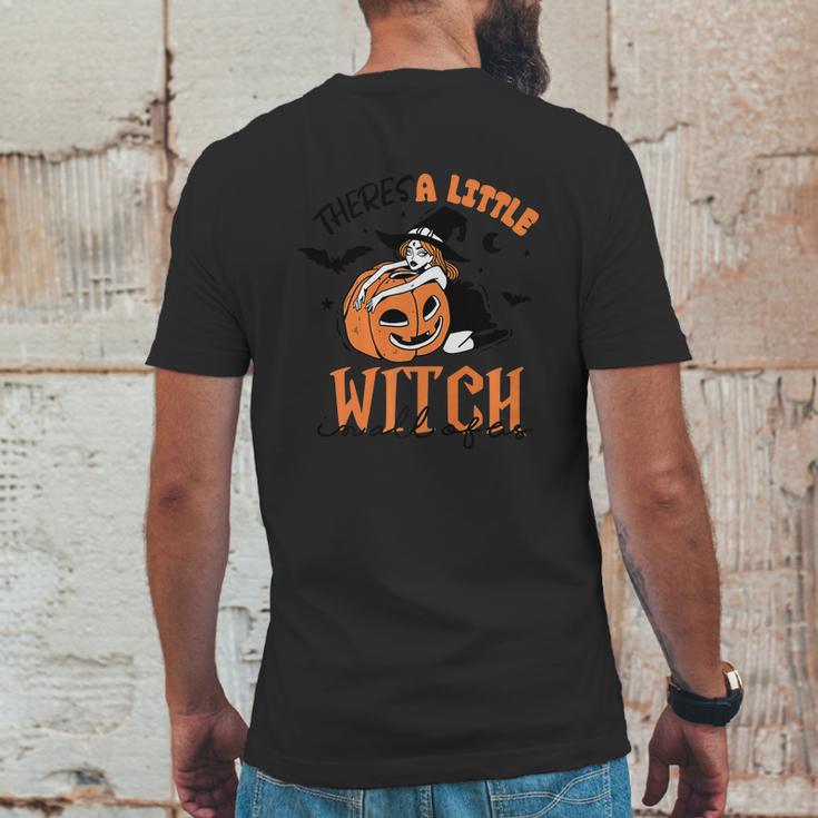 Theres A Little Witch In All Of Us Pumpkin Mens Back Print T-shirt Funny Gifts