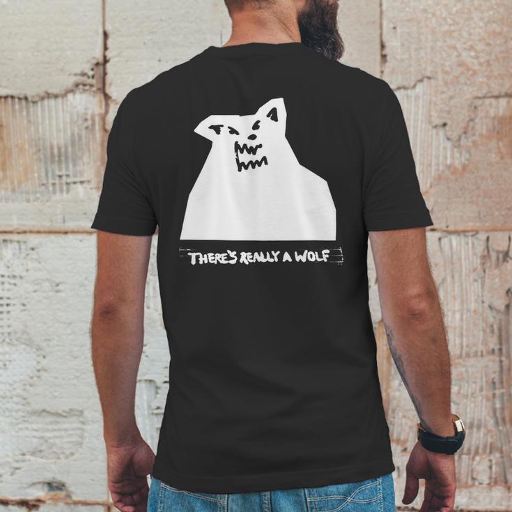 Theres Really A Wolf Russ Mens Back Print T-shirt Funny Gifts