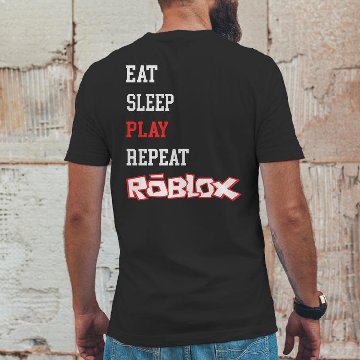 Roblox Eat Sleep Play Repeat Mens Back Print T-shirt Funny Gifts