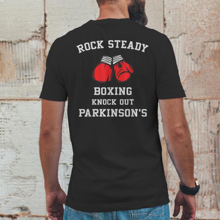 Rock Steady Boxing Knock Out Parkinsons Mens Back Print T-shirt Funny Gifts