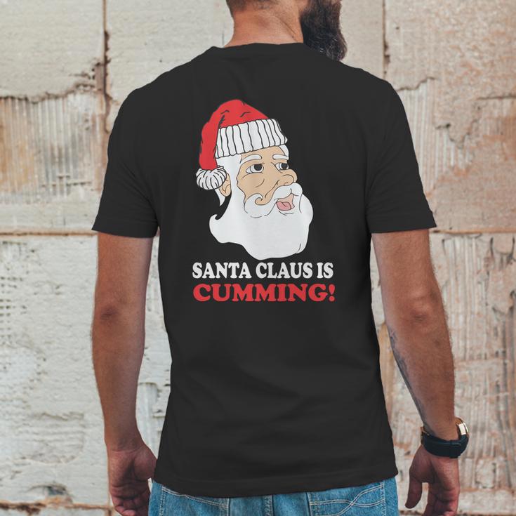 Santa Claus Is Cumming Dirty Humor Mens Back Print T-shirt Funny Gifts