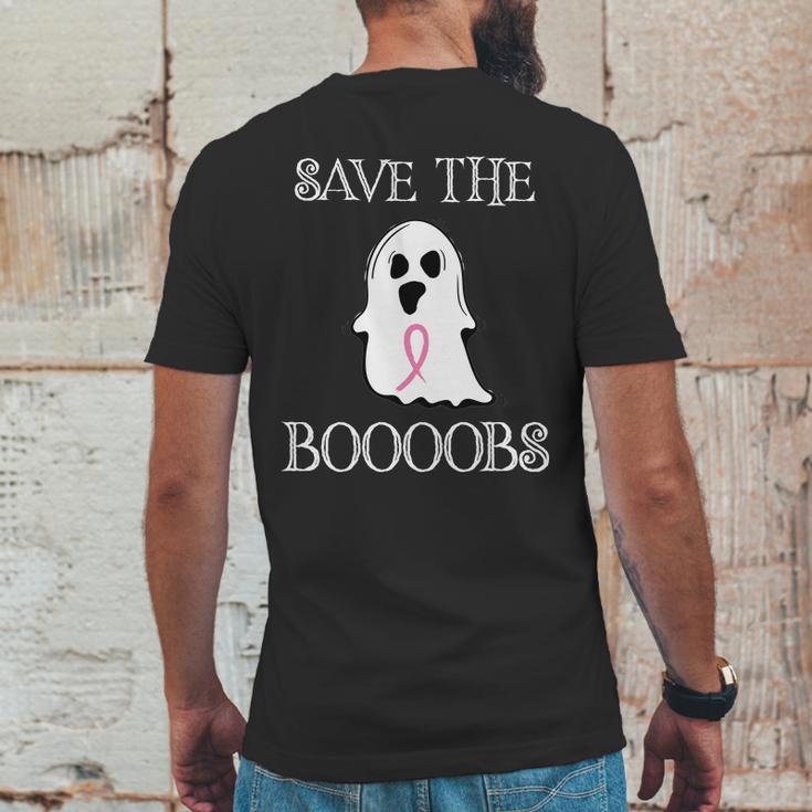 Save The Boooobs Breast Cancer Halloween Ghost Mens Back Print T-shirt Funny Gifts