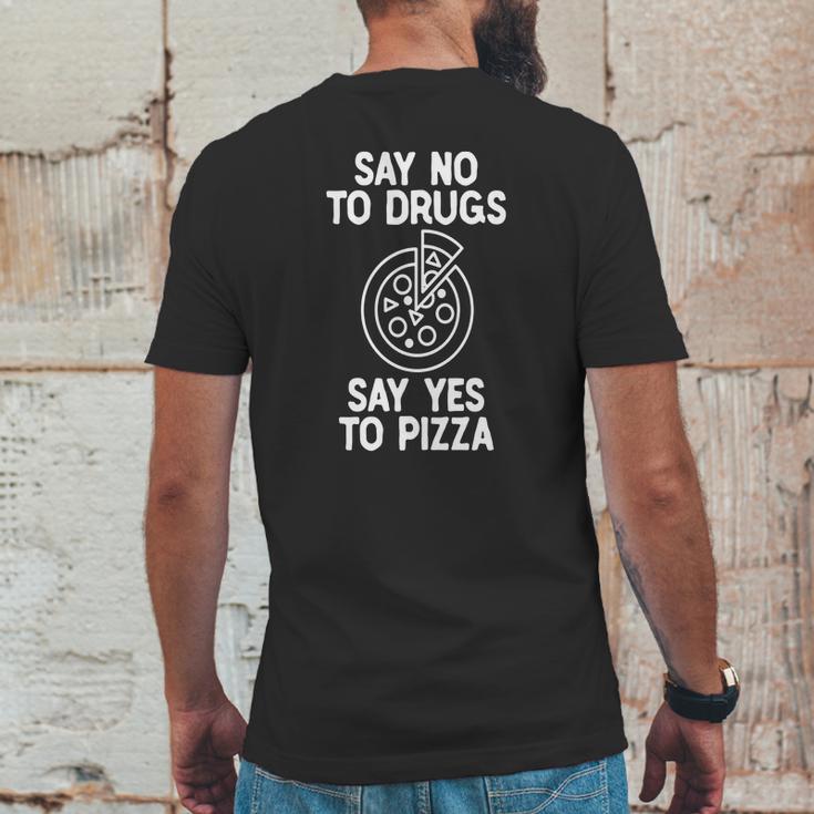 Say No To Drugs Yes To Pizza Shirt Funny Pizza Shirts Mens Back Print T-shirt Funny Gifts