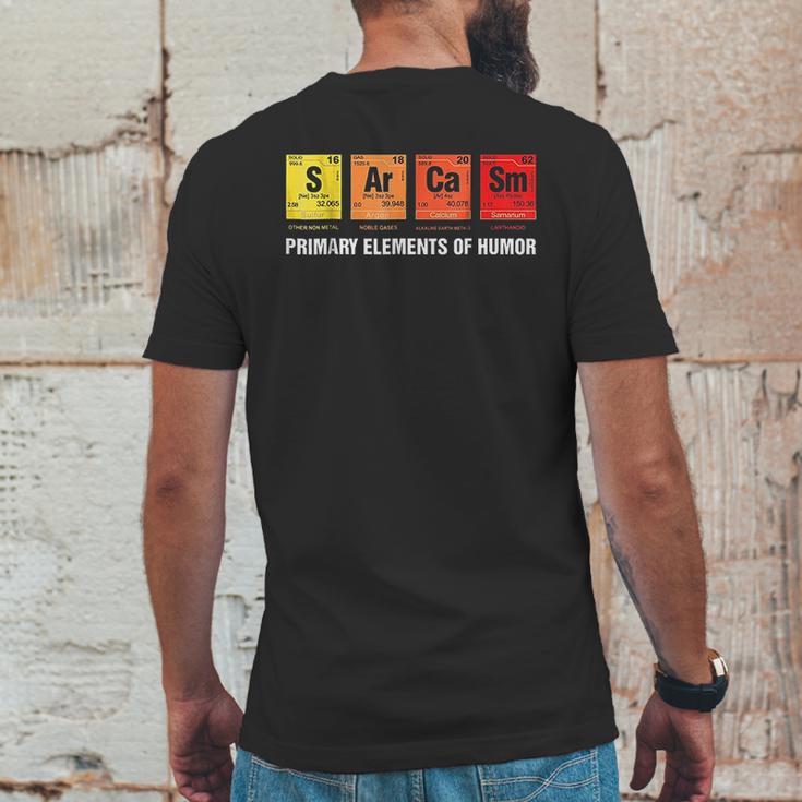 Science Sarcasm S Ar Ca Sm Primary Elements Of Humor Mens Back Print T-shirt Funny Gifts