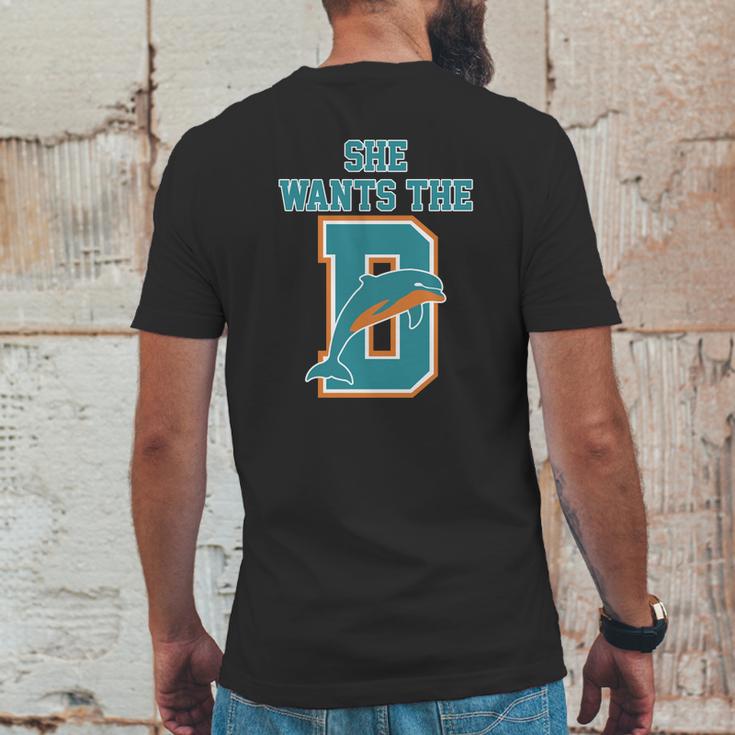 She Wants The D Dolphins Mens Back Print T-shirt Funny Gifts