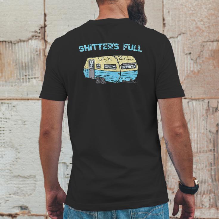 Shitters Full Funny Camping Van Camper Trailer Camp Mens Back Print T-shirt Funny Gifts