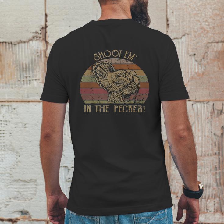 Shoot Em’ In The Pecker Turkey Hunting Mens Back Print T-shirt Funny Gifts