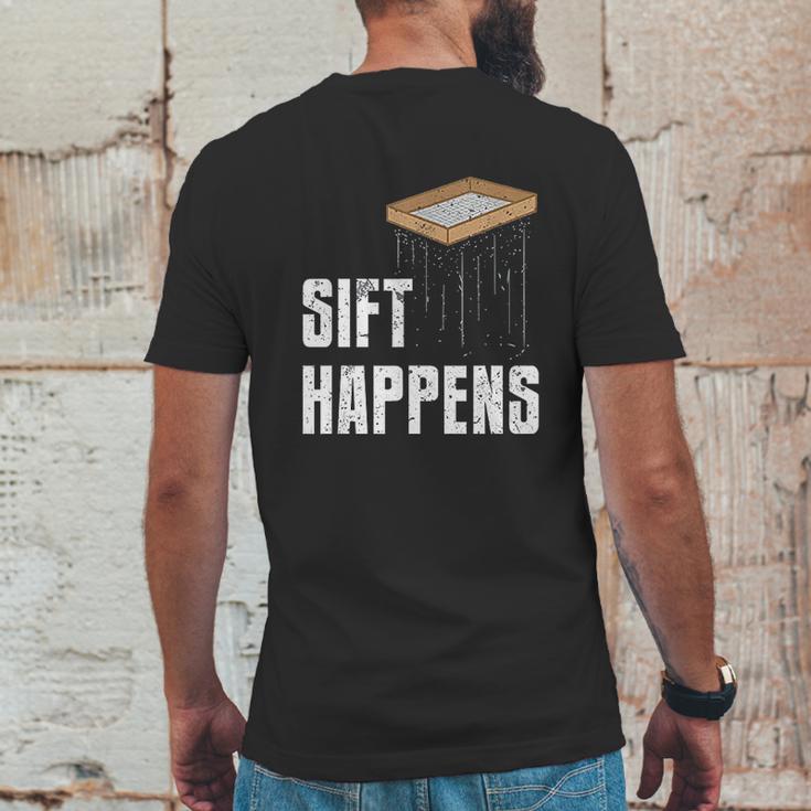 Sift Happens Archaeology Funny Archaeologist Pyramid Dig Mens Back Print T-shirt Funny Gifts