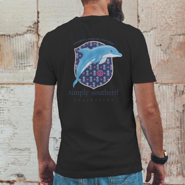 Simply Southern Blue Dolphin Mens Back Print T-shirt Funny Gifts