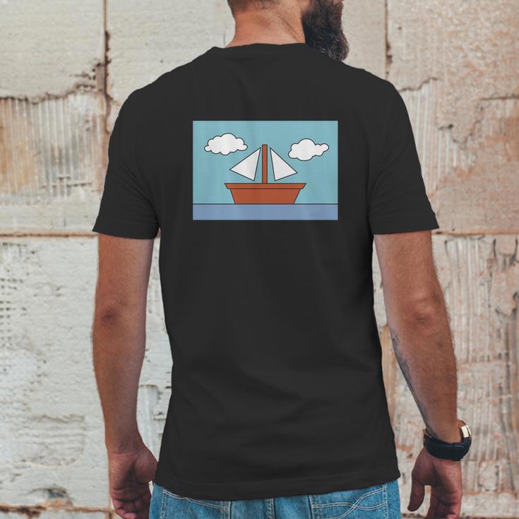 Simpsons Sailboat Painting Mens Back Print T-shirt Funny Gifts