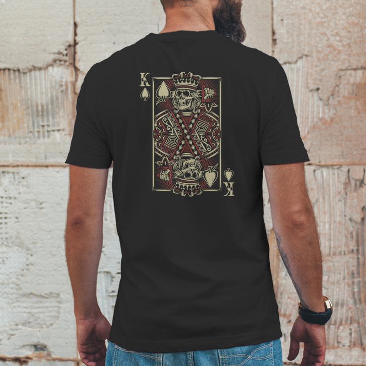 Skull Motorcycle Shirt Biker King Of Spades Card Game Poker Mens Back Print T-shirt Funny Gifts