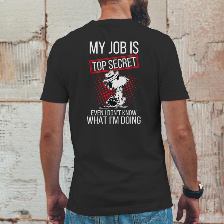 Snoopy My Job Is Top Secret Even I Dont Shirt Mens Back Print T-shirt Funny Gifts