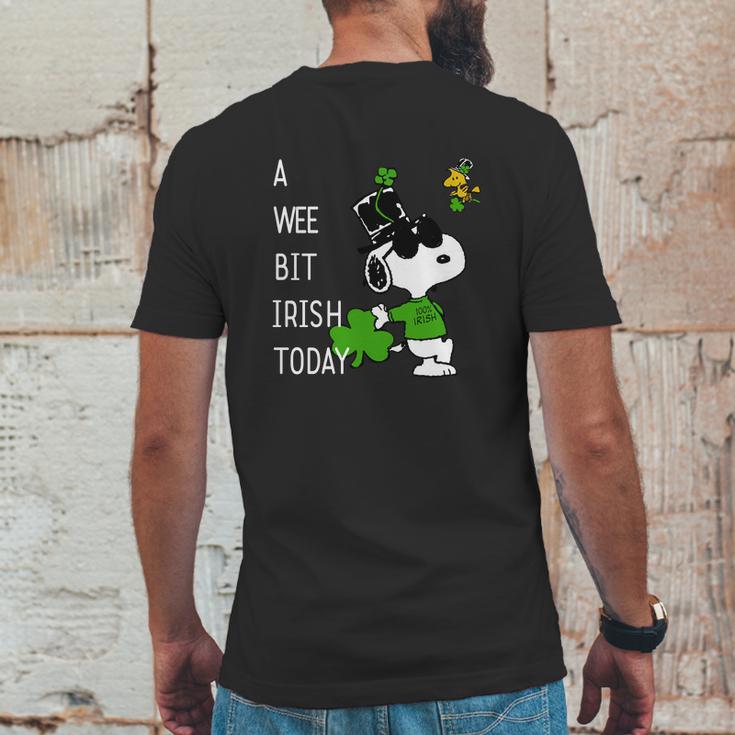 Snoopy A Wee Bit Irish Today Shamrock St Patrick’S Day Shirt Mens Back Print T-shirt Funny Gifts